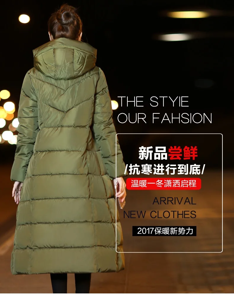 Winter New Style off Season Cotton-padded Jacket over-the-Knee Mid-length down Jacket Cotton-padded Clothes Thick Slim Fit