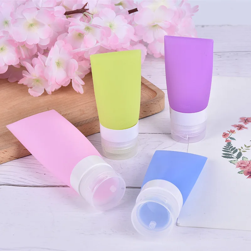 38/60/80ml Travel Refillable Bottles Silicone Skin Care Lotion Shampoo Gel Squeeze Bottle Portable Tube Containers Squeeze Kits