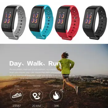 

F1 Plus Smart Bracelet IP67 waterproof Pedometer Heart Watch Band Monitor Pressure Rate Smart Blood Pulse Pulsometer Measur A4E7