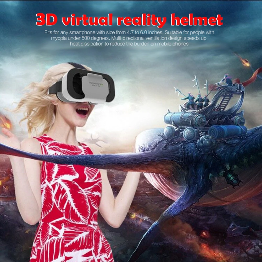 VR Shinecon 5th Generations VR Glasses 3D Virtual Reality Glasses Lightweight Portable Reality VR Glasses Headset StereoVR Shinecon 5th Generations VR Glasses 3D Virtual Reality Glasses Lightweight Portable Reality VR Glasses Headset Stereo