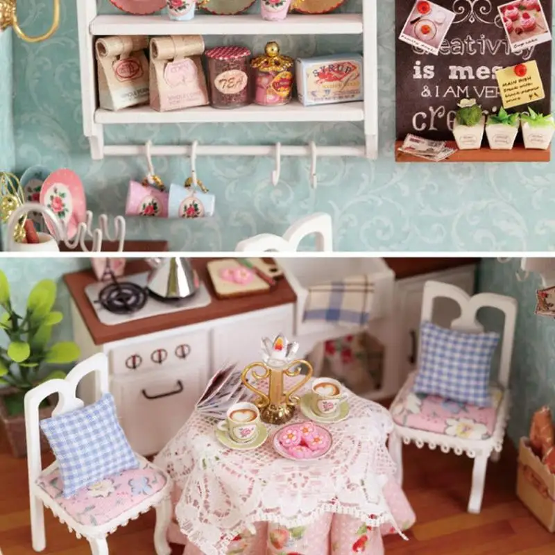 3D DIY Кукольный дом деревянные кукольные домики миниатюрный кукольный домик мебель набор кукольный домик Миниатюрные аксессуары детский подарок на день рождения