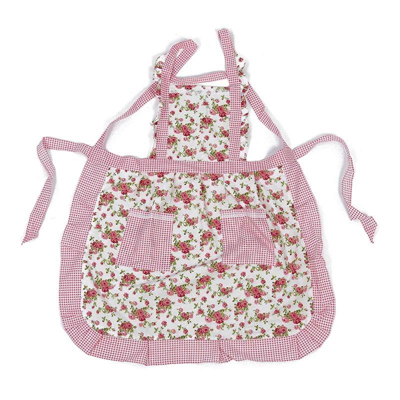 

Rose Bud Grid Pattern Kitchen Cooking Apron Restaurants Home