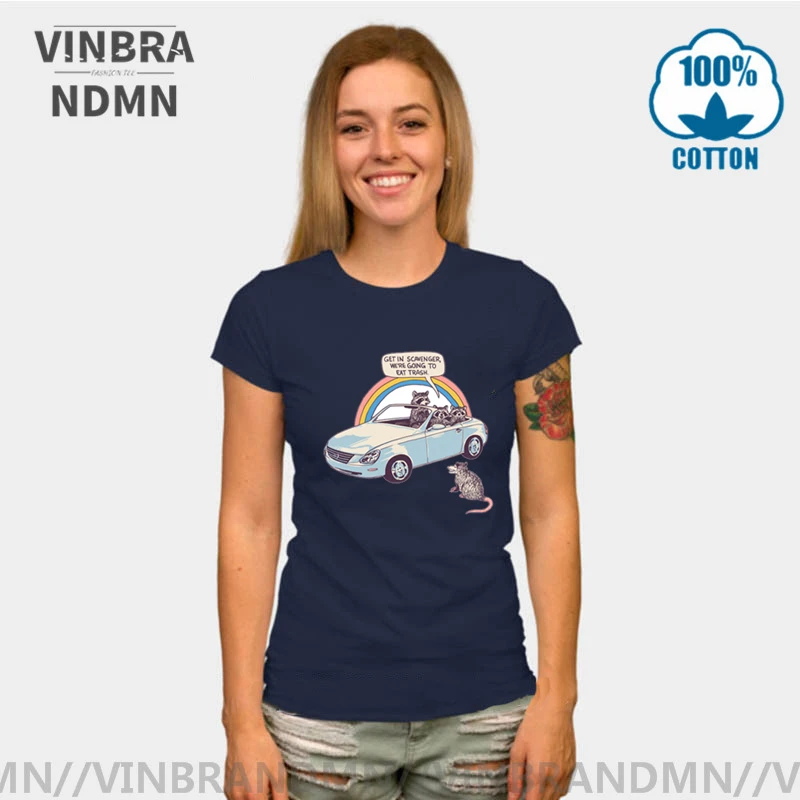 Get In Scavenger Raccoon Eat Trash Cotton Print T Shirt Donna Galaxy Guardians T-Shirt Rocket Raccoon Fashion Retro Brand Tshirt