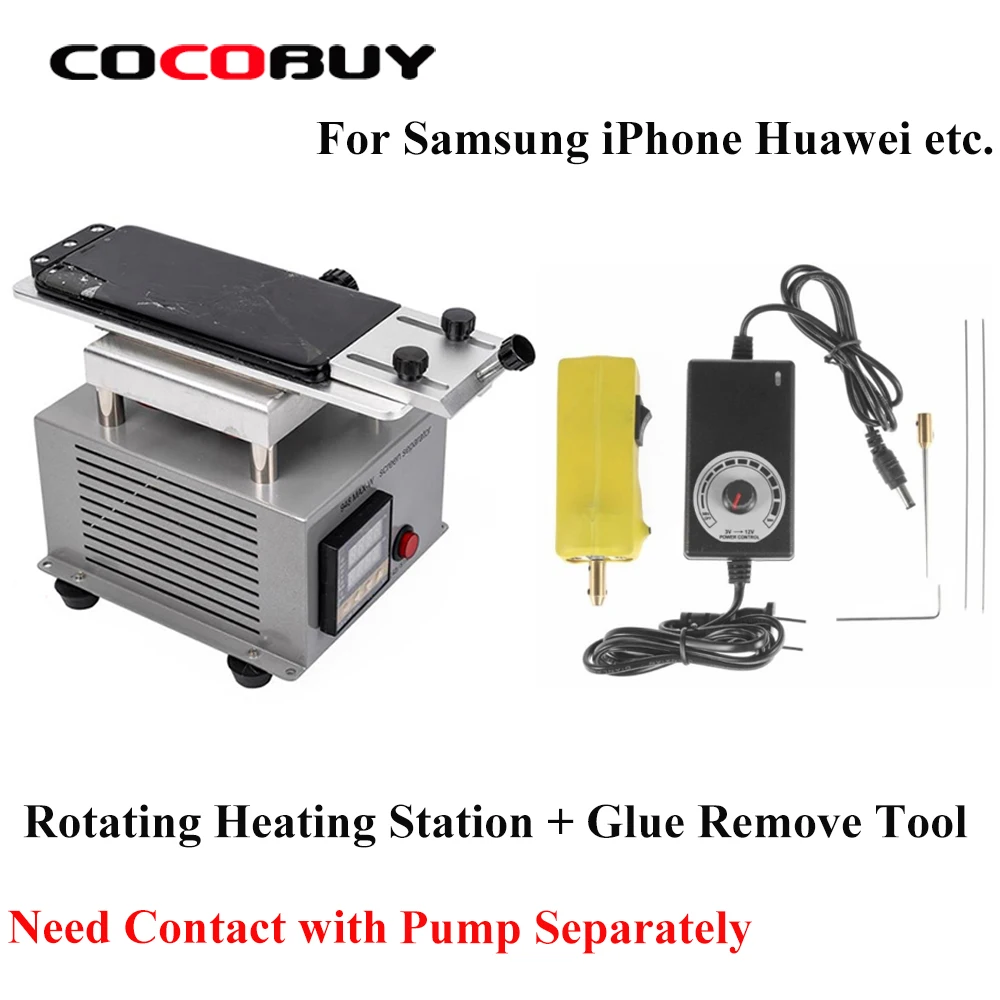 

Novece 360 Degree Rotating Heating Separating Machine With OCA Glue Removing Tools For Mobile Phone LCD OCA Separator Tool Combo