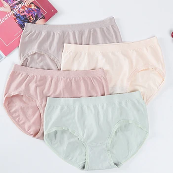 

4piece/bags Women Breathable Underwear Graphene Underwear Girl High-elastic Underpants Panties