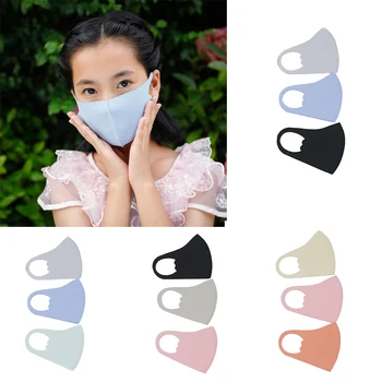 

3PCS/Bag Anti-fog Antibacterial Thick Ice Silk Breathable Washable veil Baby Cartoon Warm Dustproof Face Cover mouth muffle