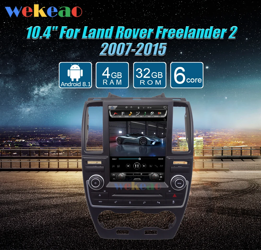 Wekeao вертикальный экран 10,4 ''Android 8,1 автомобильный Dvd мультимедийный плеер для Land Rover Freelander 2 Радио Automotivo 2007