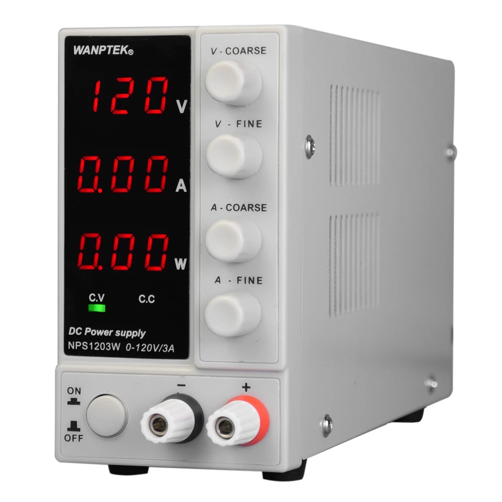 WANPTEK 0-120V 0-3A Switching DC Power Supply 3 Digits Display High Precision 