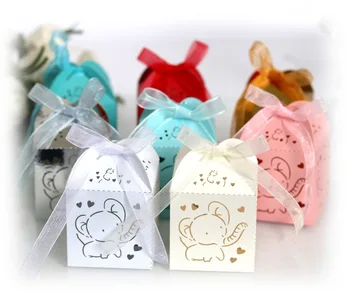 

Laser Cut Hollow Elephant Wedding Boxes Favor Boxes For Party Baby Shower Candy Boxes Candy Bags
