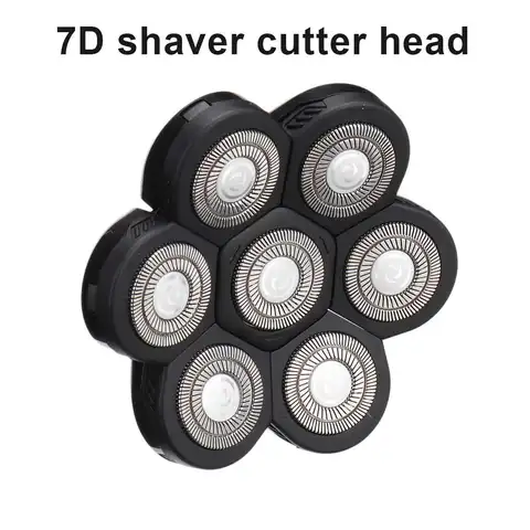 Electric Shaver With 7 Cutter Floating Heads Power Display IPX Waterproof 6 In 1 Men Bald Beard Hair Trimmer Remover Razor