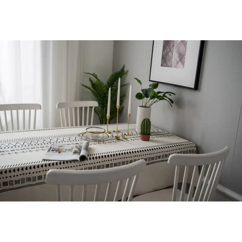 Geometric Pattern Linen Anti-scald Table Cloth Decorative Dustproof Tablecloth Table Cover Mantel Mesa Obrus Home Textile