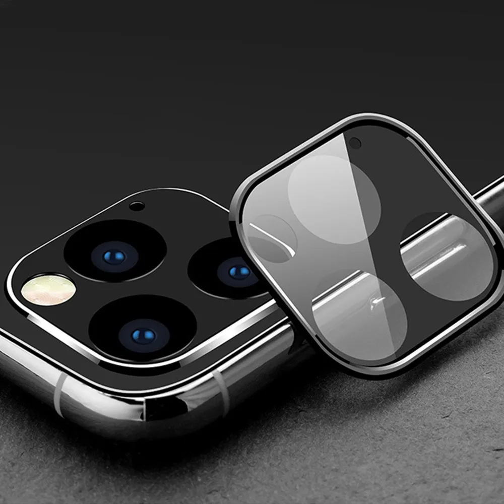 Для iPhone 11 3D полная задняя камера защита экрана объектива для iPhone 11 Pro Max Закаленное стекло пленка Алюминиевый металлический чехол для объектива
