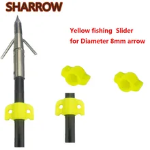 100 шт., рыболовный слайдер желтого цвета, диаметр 8 мм, слайдер безопасности для рыбной ловли, для стрел из стекловолокна, аксессуары для улицы
