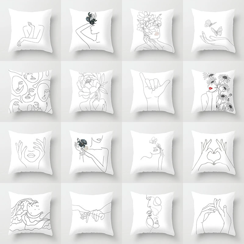 Housse d'oreiller cocooning avec motif portrait