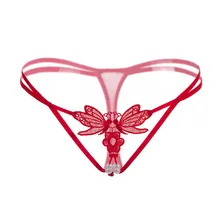 Womail кружевное нижнее белье с бабочками, женское сексуальное нижнее белье, трусики-стринги с жемчужинами, трусики с низкой талией, одноцветные стринги
