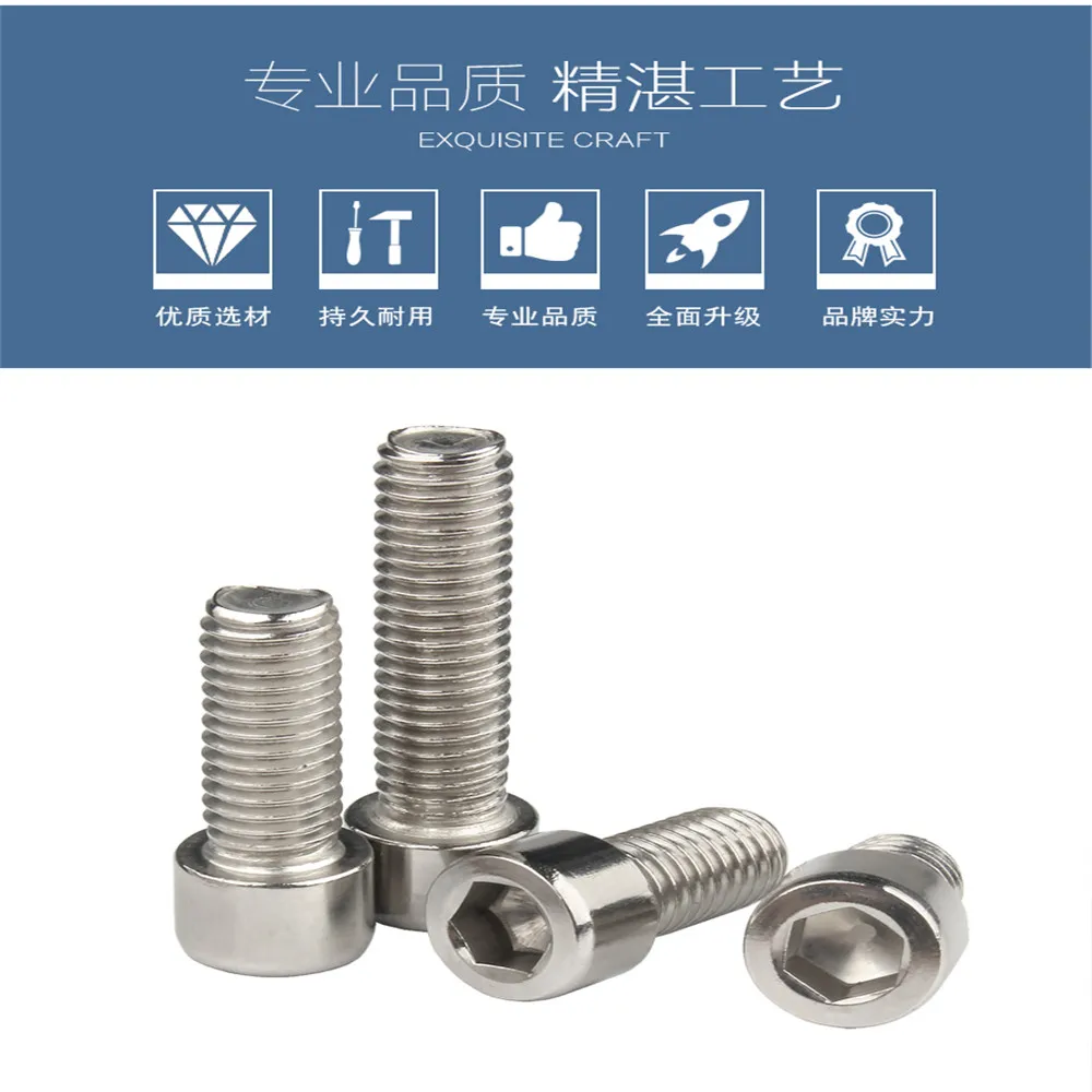 

M6 Hexagon Socket Head Bolt Parafuso Tornillos Allen Screw Vis Inoxydable Bolts Hex Screws Inox Imbusy Stainless Steel DIN912 pc
