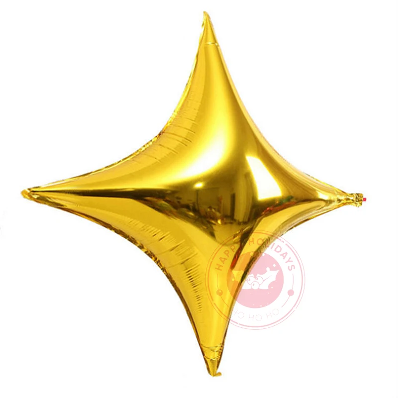 thumbnail image 1 of Globo de estrella de 4 puntas de oro rosa y plata para niños, decoración de fiesta de cumpleaños, regalo, juguete clásico, globos de aire para bebés, suministros para bolas, 1 of 5