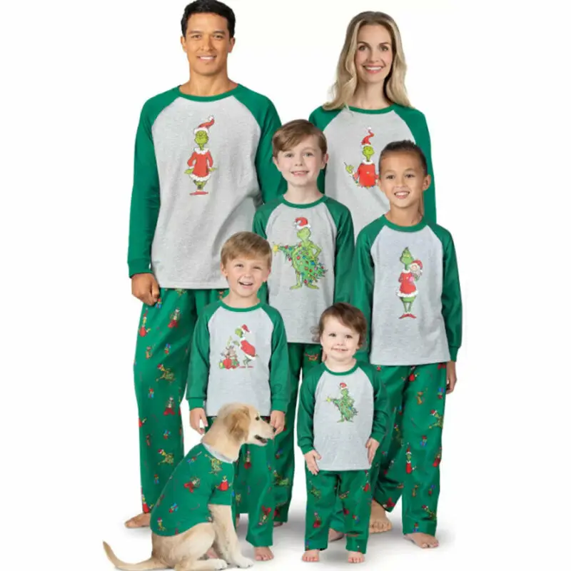 Одинаковые комплекты для семьи рождественские пижамы комплекты пижам Рождественская одежда для сна с длинными рукавами одежда для сна «Мама и я» одежда для маленьких мальчиков