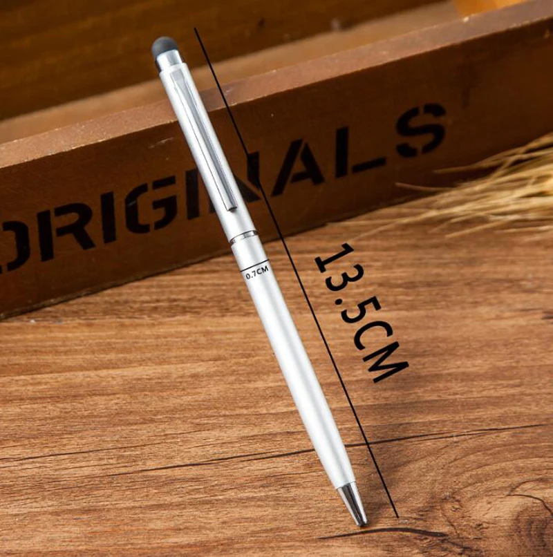 10pcs/lot 2 In 1 Touch Screen Stylus Pen Ballpoint Pens Office School Supplies Gift Roller Ball Pen