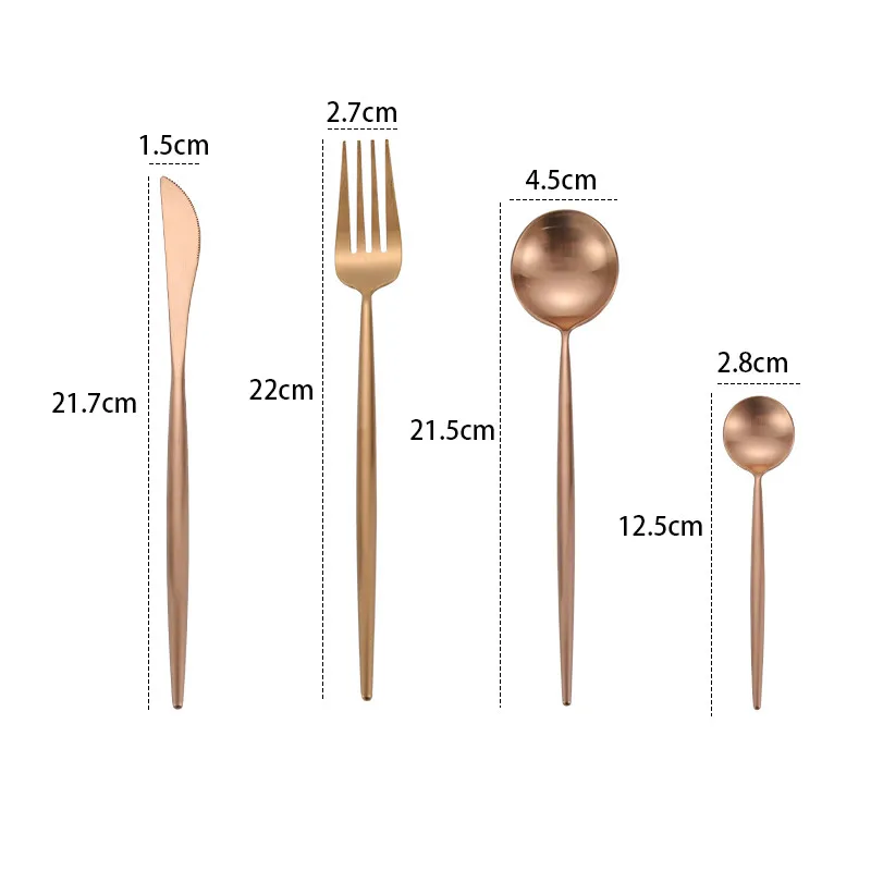 Столовые приборы Rosegold столовые набор вилки Ножи Ложки 18/10 нержавеющая сталь
