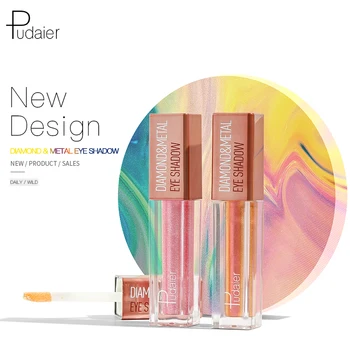 

Pudaier diamond glitter eyeshadow cream 12 colors Chameleon silver purple pigment long lasting shimmer metallic eyeshadow PD098