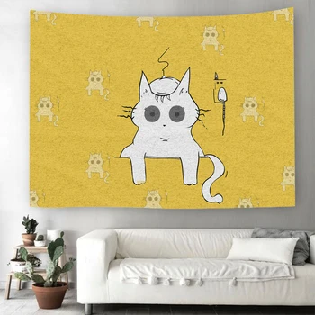 

Black Eye Cat Tapestry 3D Print Tapestry Fashion Wall Hanging Polyester Fabric Wall Carpets Cartoon Home Room Wall Tapestry