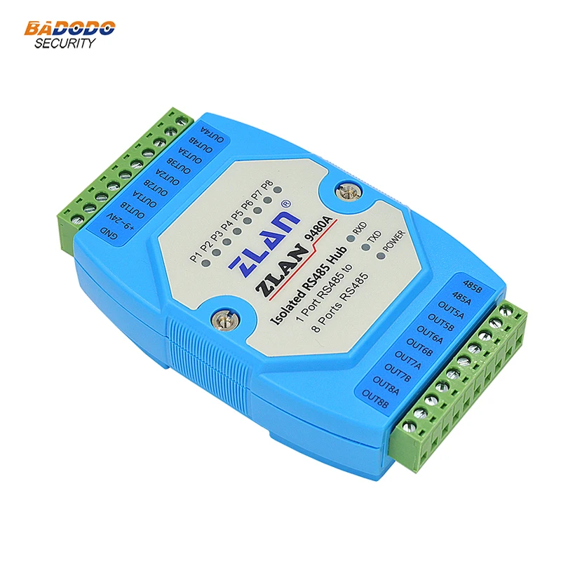 ZLAN9480A сервер для устройств с последовательным интерфейсом 8 каналов RS485 концентратор промышленная изоляция RS485 для RS485 конвертер удлинитель с переключателем
