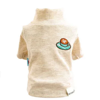 

Spring Summer Pet Clothes Coffee Base Shirt Pets Outfits Warm Clothes for Small Dogs Cat Costumes Coat Jacket Puppy Shirt Dogs