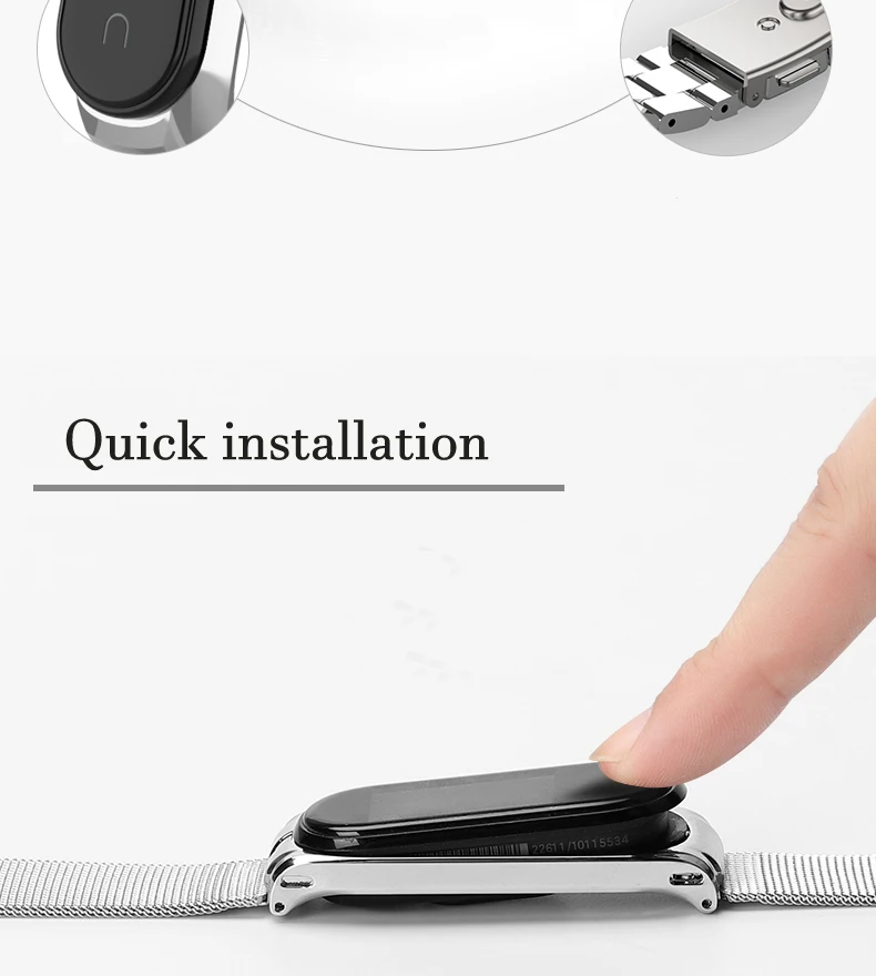 Для Mi Band 4 Strap Металл миланский Нержавеющая сталь Для Xiaomi Mi Band 4/3 NFC ремешок совместимый Браслет на запястье Pulsei