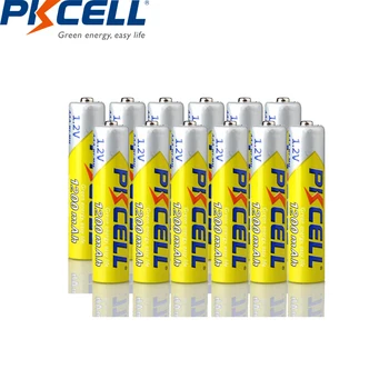 PKCELL 12PC bateria AAA 1 2V NI-MH akumulatory AAA pojemność (600mah 1000mah 1200mah) bateria koło razy 1000 razy tanie i dobre opinie AAA rechargeable batteries Other CN (pochodzenie) Tylko baterie Pakiet 1