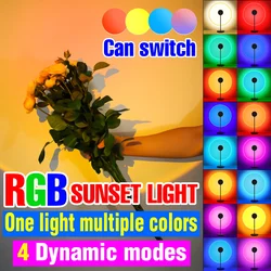 Lampe de coucher de soleil LED RGB 5V, projecteur de couleurs, lumière d'ambiance, veilleuse arc en ciel, décoration USB, pour éclairage photographique 