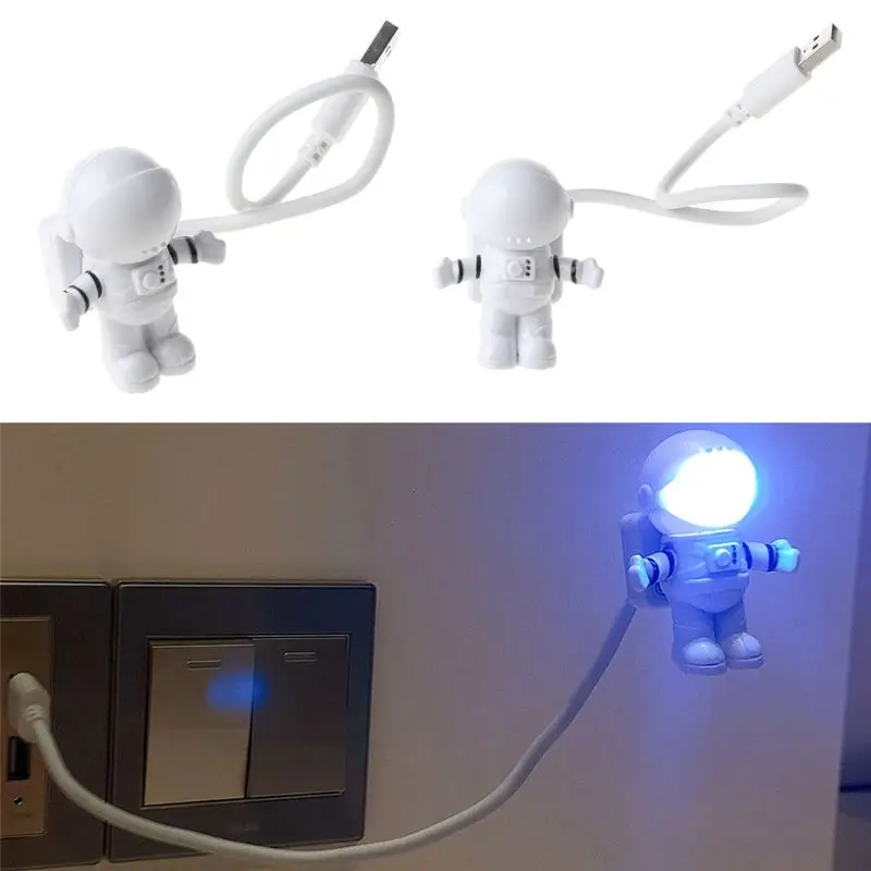 Creative Spaceman Astronaut LED Flexible USB Light Night Light for Kids Toy Laptop PC Notebook 95AF