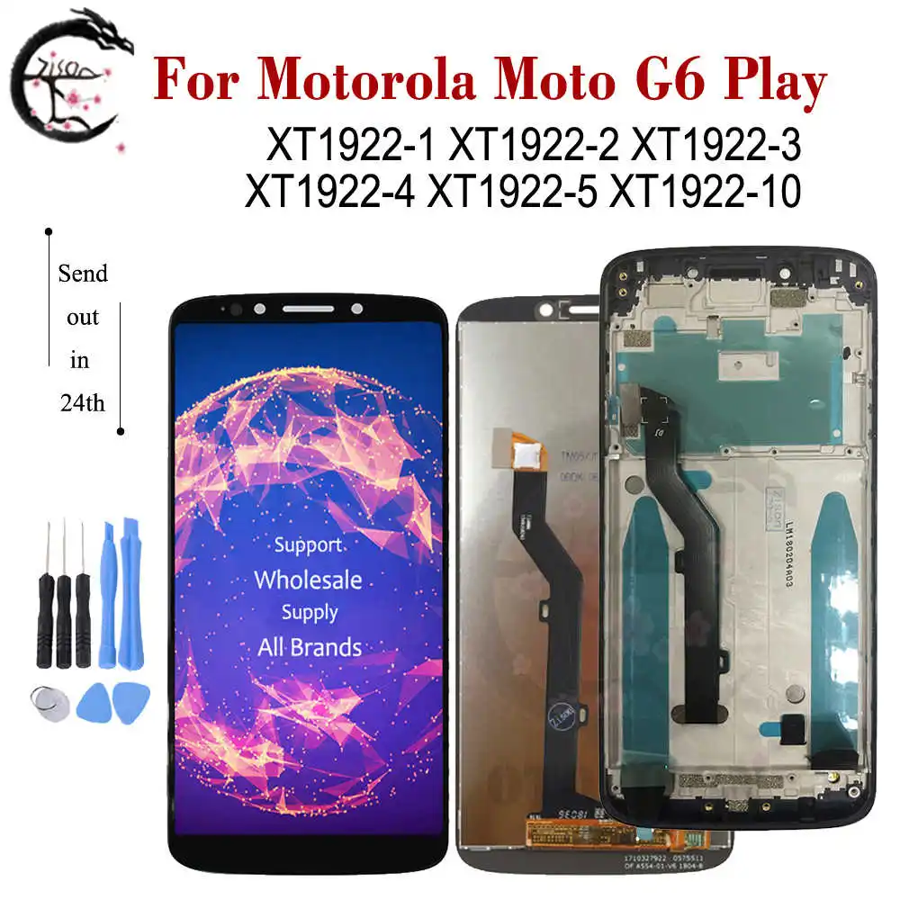 ЖК-дисплей с рамкой для Motorola Moto G6 Play, ЖК-дисплей xt006, сенсорный экран с цифровым преобразователем в сборе, дисплей для смартфона, ЖК-дисплей