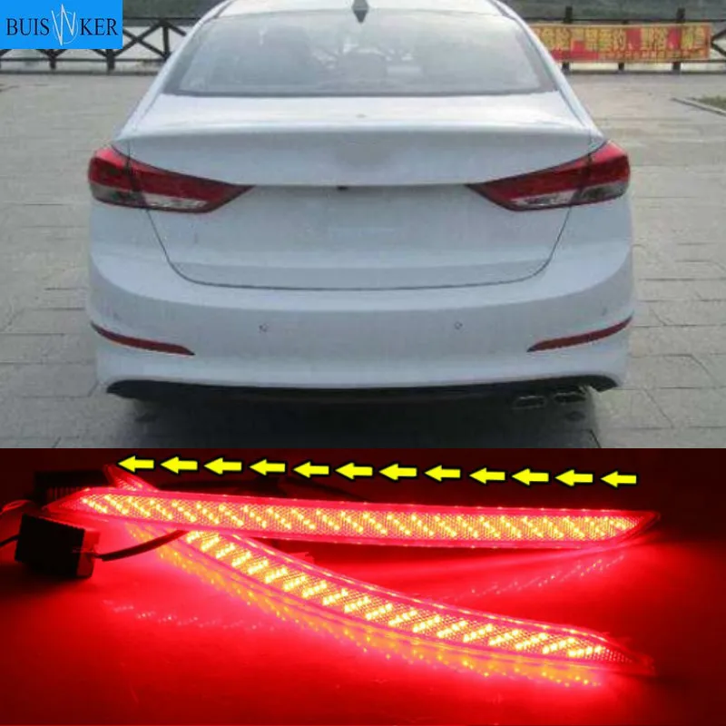 

2pcs For Hyundai Elantra 2016 2017 2018 2019 LED Rear Light Brake Lamp Taillight Back Fog Light Warning Light Reflector