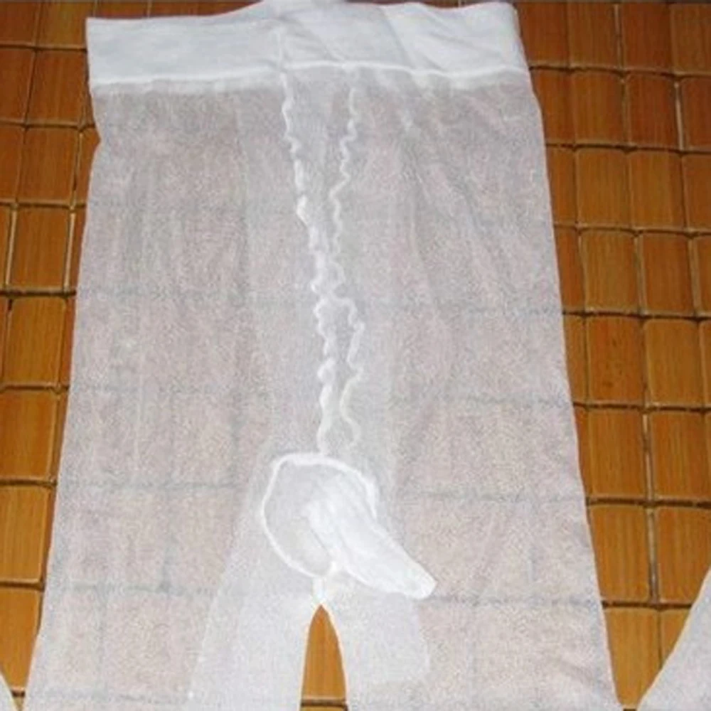 Hot Sexy Lingerie Mens Transparent Penis Sexy Underwear Fashion Pantyhose Mens Tights Silk Stockings Bodysuit Costumes