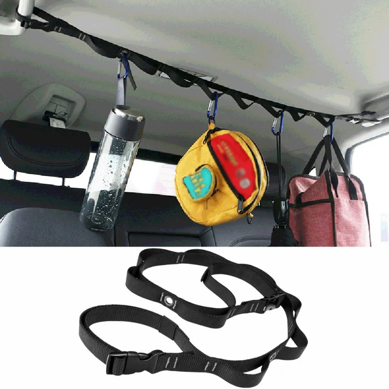

New! Travel Clothesline Row Rear Seat Cars Telescopic Hanger Black Car Rear Row Clothesline Easy To Install Adjust Accessories
