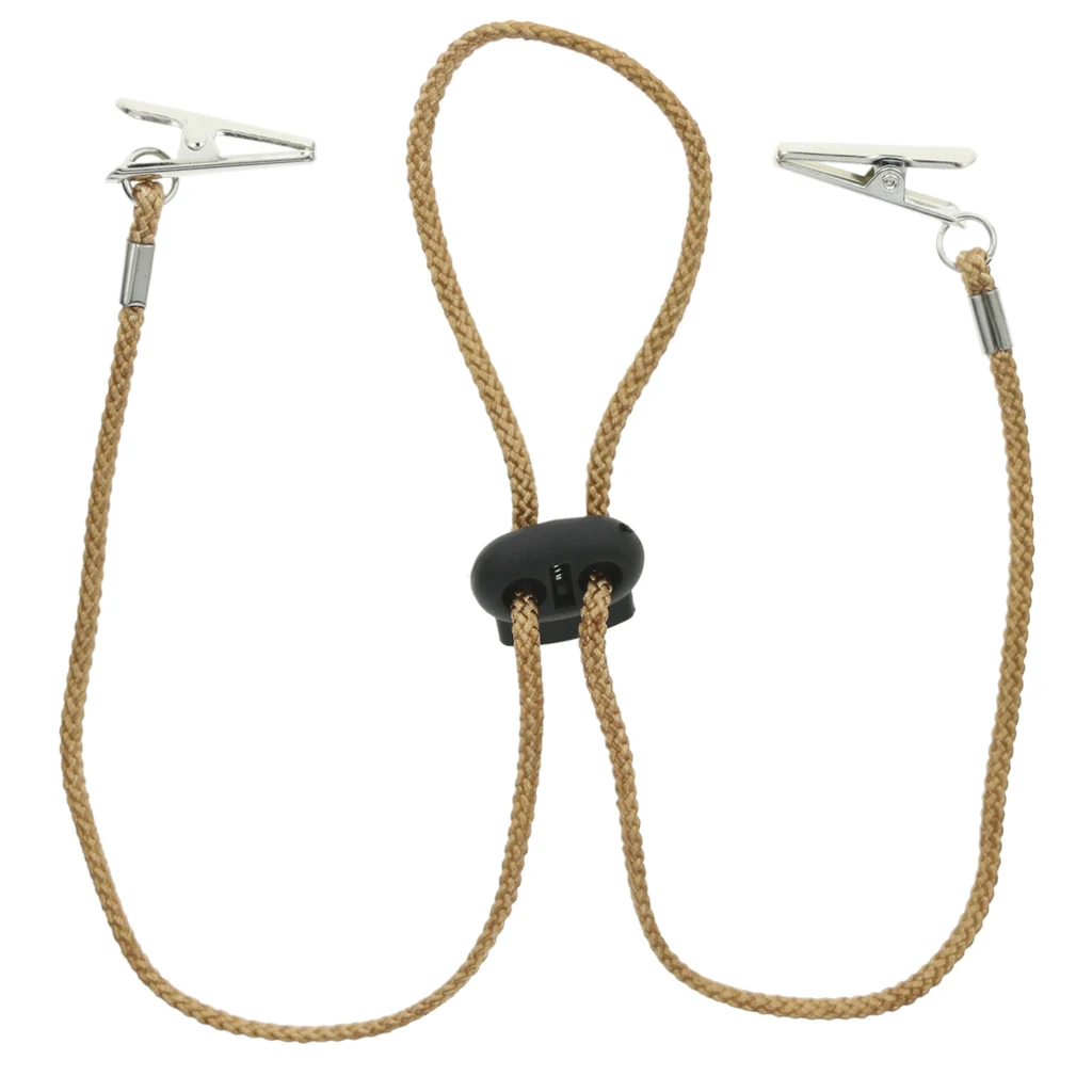 Beige Polyester Napkin Holder Bib Clips Chain Crocodile Clips 62cm Beige Polyester Napkin Holder Bib Clips Chain Crocodile Clips 62cm