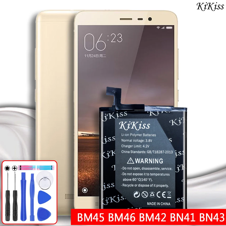 

Battery For Xiaomi Redmi Note 4 4X 3 2 Note2 Note3 Note4 Note4X Mobile Phone Lithium Polymer Bateria BM45 BM46 BM42 BN41 BN43