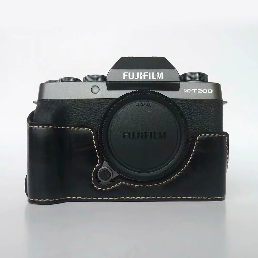 Leather Protector Half case Grip strap for Fujifilm Fuji X-T100 XT100 Camera X-T200 XT200 