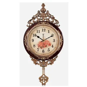 

European Mute Wall Clock Pendulum Clock Retro Living Room Wall Clock Quartz Retro Orologio Parete Home Decor Modern Design DD55W