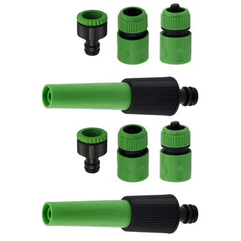 

8pcs Plastic Hosepipe Spray Set Garden Hose Pipe Fittings Nozzle Connector Water Sprayer Outdoor Car Washer Kit Household (Rando