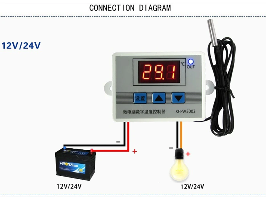 XH-W3002 microcomputer digital thermostat temperature control switch temperature controller digital display 0.1 precision