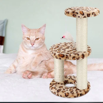 

Cat Tree Scratcher Animal Funny Scratching Post Climbing Tree Toy Activity Protecting Furniture Pet House