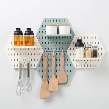 

Punch Free Hole Panel Hook Shelf Dish Hanger Wall Storage Rack Kitchen Bathroom Household Wall Decoration