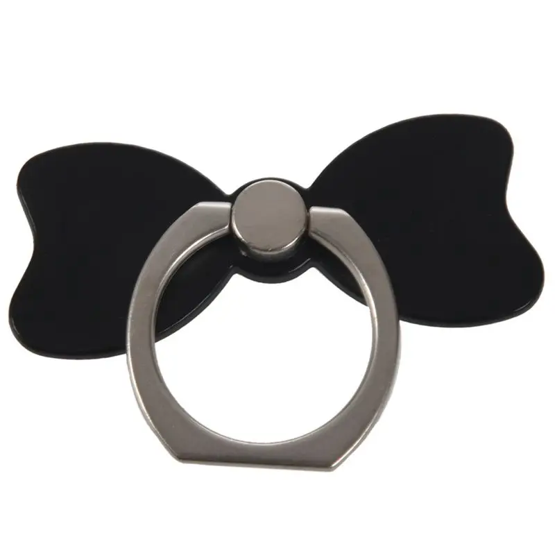 

Cute Bow 360 Finger Ring Mobile Phone Stand Holder Hook Phone Mount Finger Grip for black