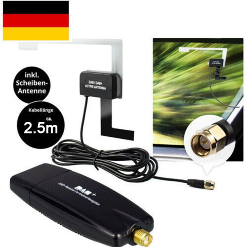 Автомобильная Dab антенна с Usb адаптером приемник для Android автомобильный плеер применимый для Европы Австралия Dab адаптер Usb