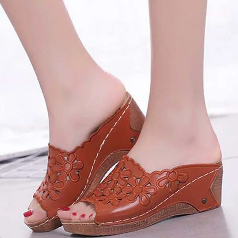 Женские босоножки 2021 женская обувь на танкетке женские пляжные без застежек и