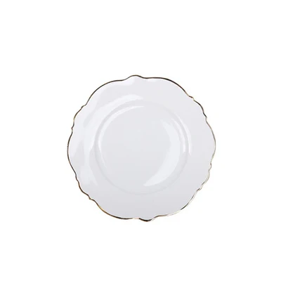 white 8 inch 8/9/10 дюймов форфоровая тарелка для дома в горошек стейк Тарелка десертная тарелка для Торта Пластины Комплекты декоративная тарелка посуда набор посуды - Цвет: white 8 inch