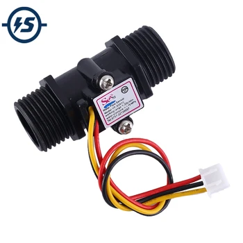 

G1/2 Black Water Flow Hall Sensor Switch Flowmeter Hall Sensor Counter 1.75MPa 30L/min DN15 DC 5V 12V 1/2inch