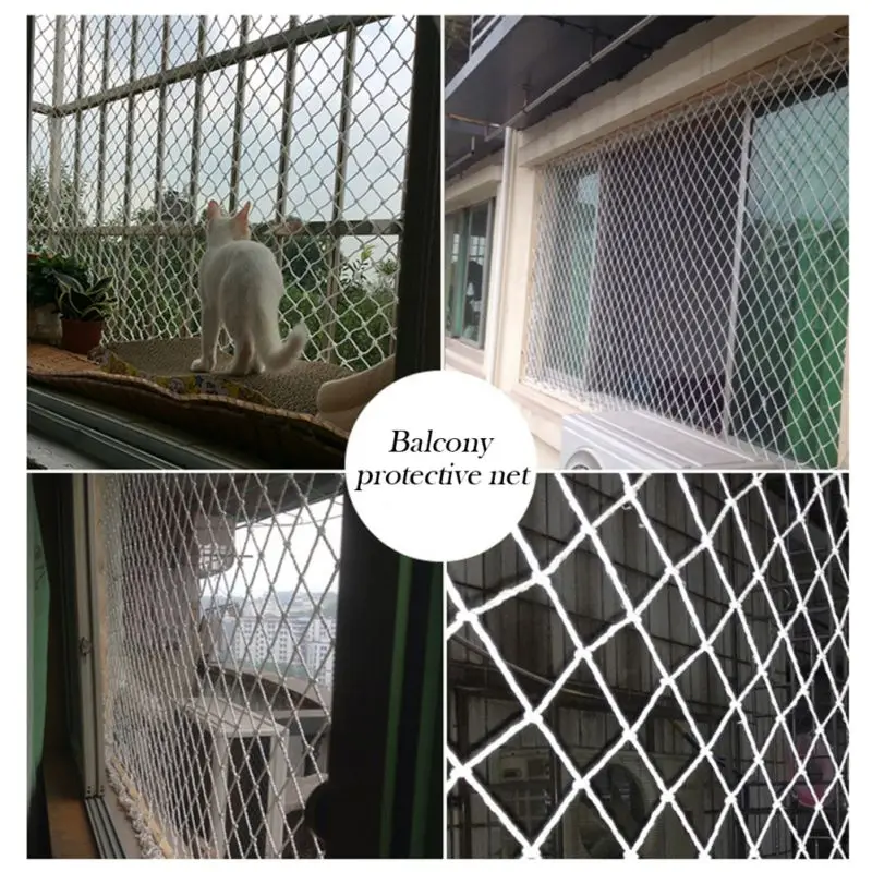 Защитный забор для кошек и собак, нейлоновая Защитная Прозрачная сетка для балкона и окна для детей, защита от падения